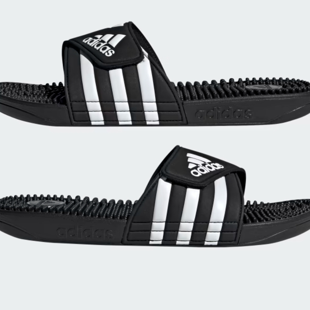 Adidas Black and White Slide Sandals